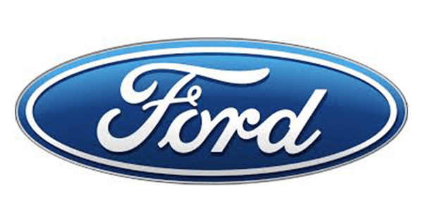 Blaues Ford-Logo mit weißer Schrift und ovalem Rahmen.